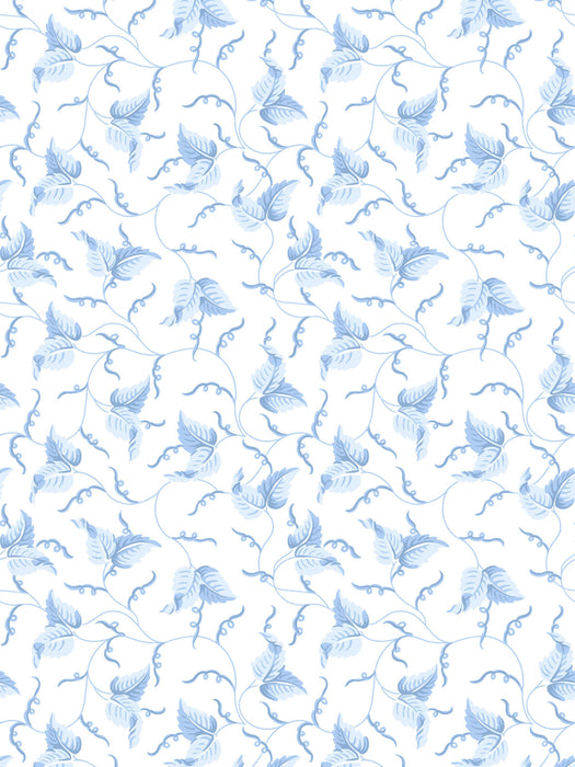 Scalamandre Angle Leaf Wallcovering Blue Jay Wallpaper Sample SCWP81525D0008