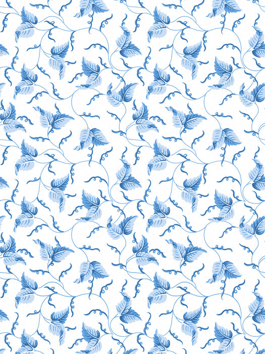 Scalamandre Angle Leaf Wallcovering Cobalt Wallpaper SCWP81525D0010