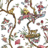 Scalamandre Chinoise Exotique White Wallpaper SCWP81547D0001