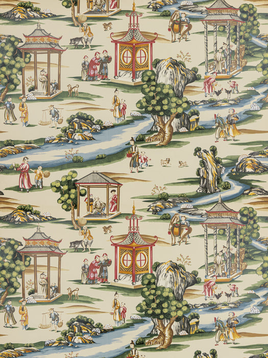 Scalamandre Shanghai Wallcovering Multi On Tea Stain Wallpaper SCWP81584D0002