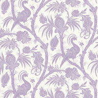Scalamandre Balinese Peacock Lavender Wallpaper SCWP88355D0003