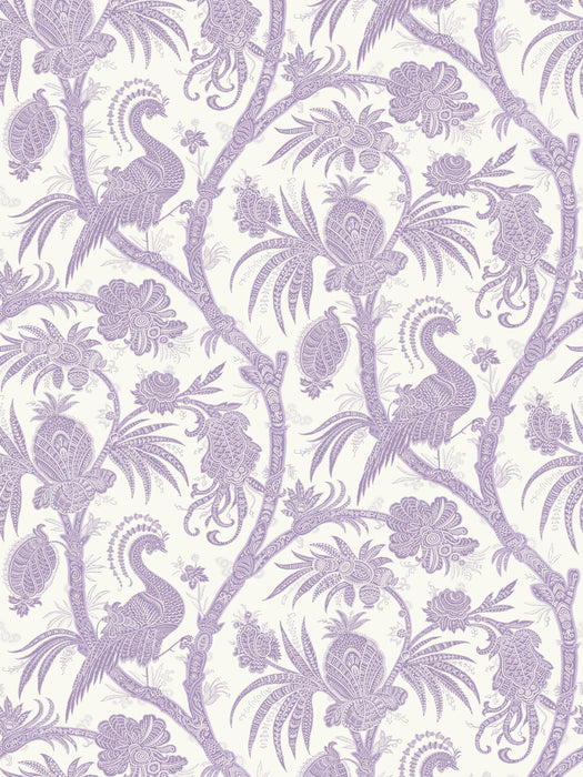 Scalamandre Balinese Peacock Lavender Wallpaper SCWP88355D0003