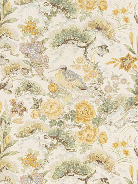 Scalamandre Shenyang Sisal Buttercup Meadow Wallpaper SCWP88380D0005