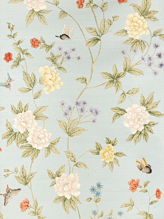 Scalamandre Luoyang Garden Sisal Sky Wallpaper Sample SCWP88382D0002