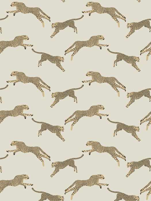 Scalamandre Leaping Cheetah Dune Wallpaper Sample SCWP884490001