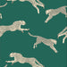 Scalamandre Leaping Cheetah Evergreen Wallpaper Sample SCWP884490005