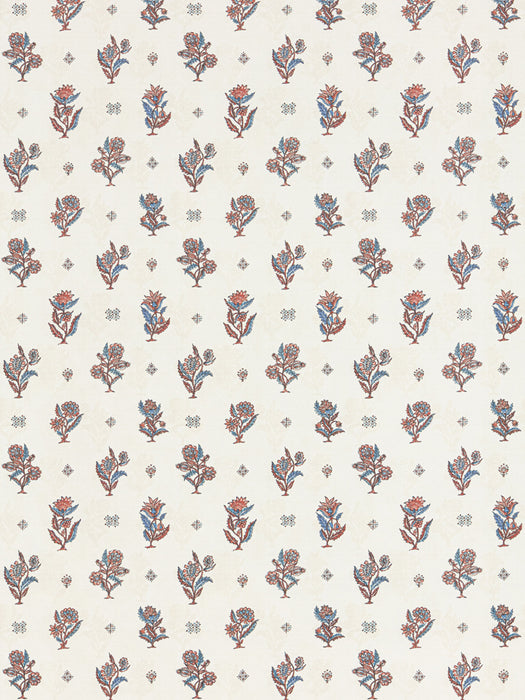 Scalamandre Calico Wallcovering Ruby Peacock Wallpaper SCWP88612D0007