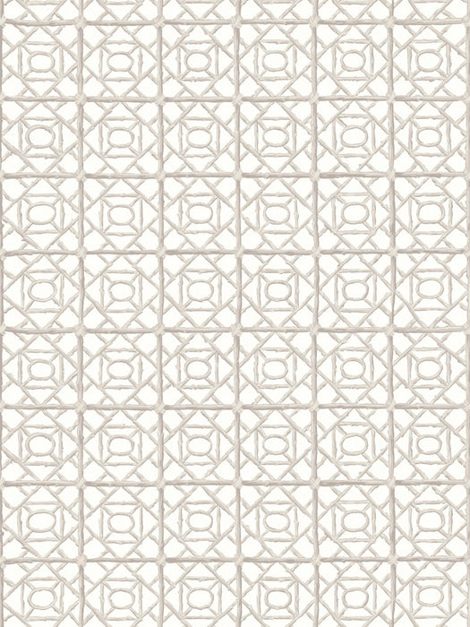 Scalamandre Ormond Fret Wallcovering Oyster Wallpaper SCWP88613D0001