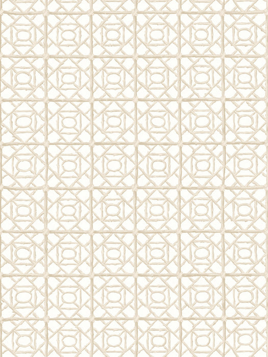 Scalamandre Ormond Fret Wallcovering Buttercream Wallpaper Sample SCWP88613D0002