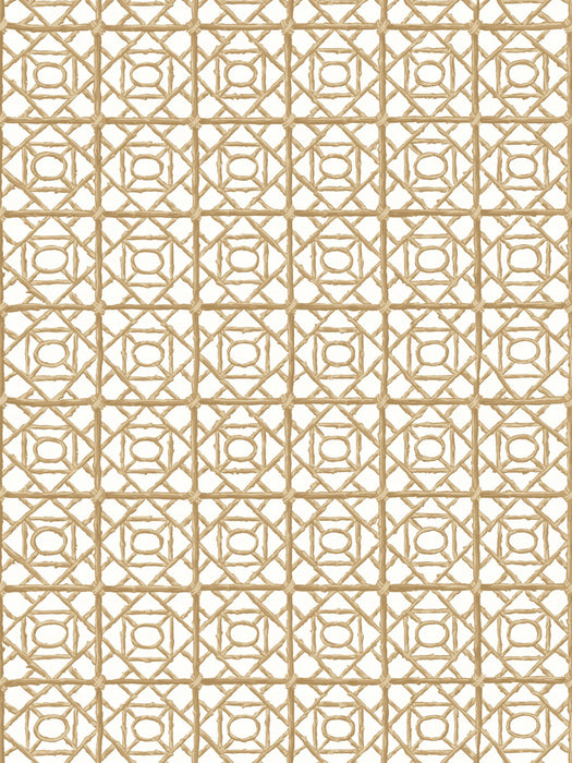 Scalamandre Ormond Fret Wallcovering Twine Wallpaper Sample SCWP88613D0004