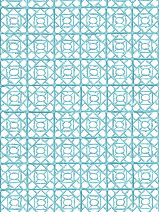 Scalamandre Ormond Fret Wallcovering Aquamarine Wallpaper SCWP88613D0008