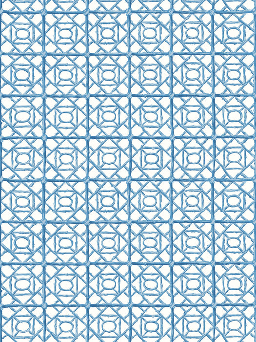 Scalamandre Ormond Fret Wallcovering Cobalt Wallpaper Sample SCWP88613D0009