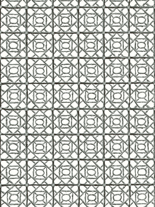 Scalamandre Ormond Fret Wallcovering Charcoal Wallpaper Sample SCWP88613D0011