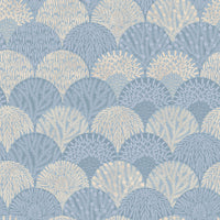 Scalamandre Herb Garden Wallcovering Blue Shadow Wallpaper SCWP88618D0006