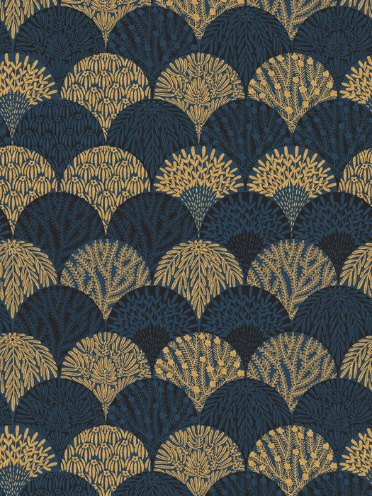 Scalamandre Herb Garden Wallcovering Midnight Wallpaper SCWP88618D0007