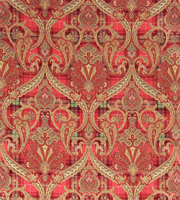 Scalamandre Highland Fling Reds & Pink Fabric Sample SC163160001
