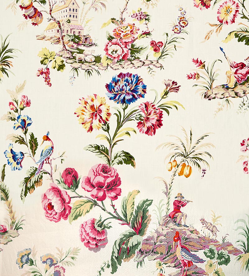 Scalamandre Somerset Linen Print Bloom Fabric SC165840001