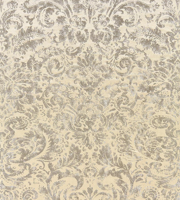 Scalamandre Palladio Velvet Damask Antique Silver Fabric Sample SC165920001