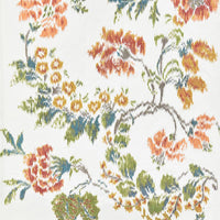 Scalamandre Kew Gardens Warp Print Multi On Ivory Fabric SC166110001