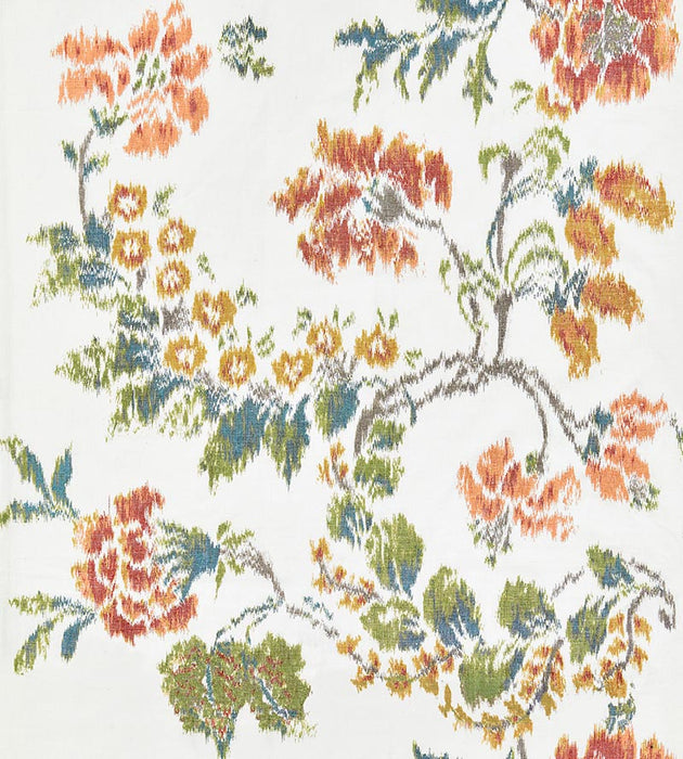 Scalamandre Kew Gardens Warp Print Multi On Ivory Fabric Sample SC166110001
