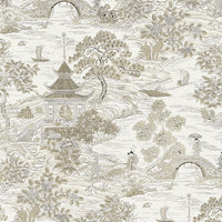 Scalamandre Satomi Hand Block Print Pewter Fabric SC166240001