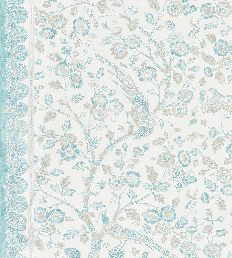 Scalamandre Anissa Print Misty Island Fabric Sample SC166250001