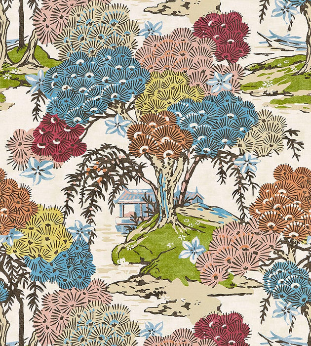 Scalamandre Sea Of Trees Print Sunrise Fabric SC166270001