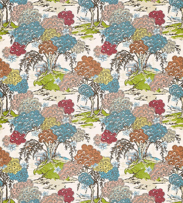 Scalamandre Sea Of Trees Print Sunrise Fabric SC166270001