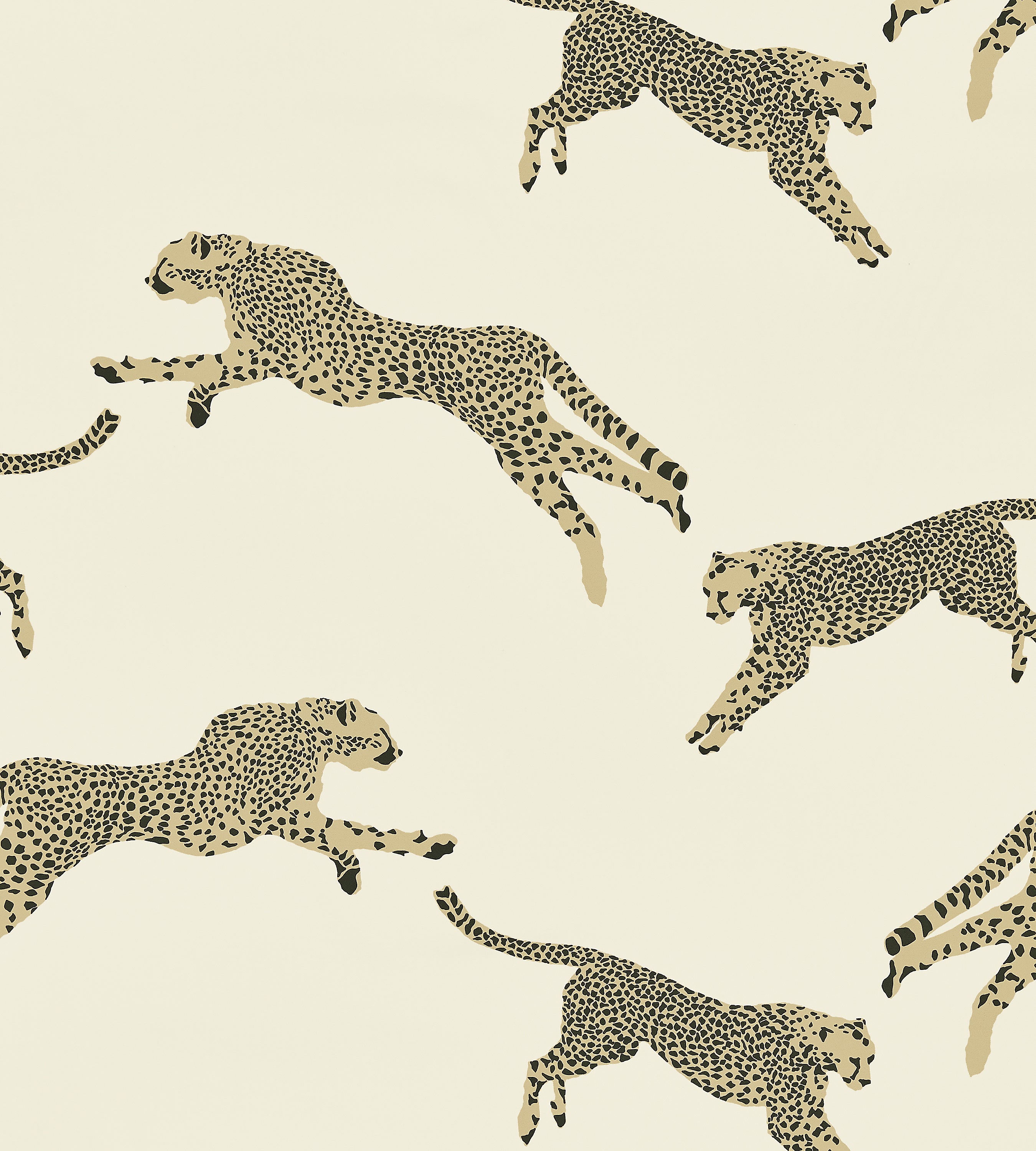 Scalamandre Leaping Cheetah Cotton Print Dune Fabric Sample SC166340001
