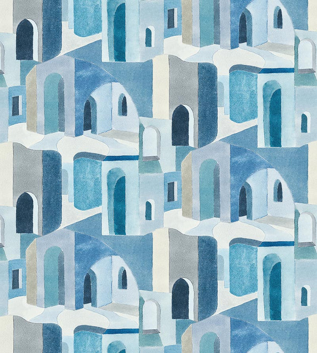 Scalamandre Riad Cotton Print Mediterranean Fabric SC166370001