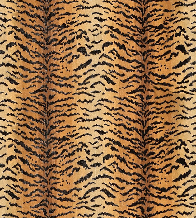 Scalamandre Tigre - Silk Ivory, Gold & Black Fabric Sample SC26167MM0001