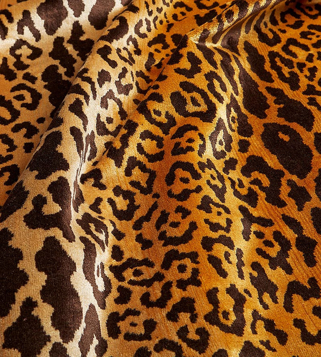 Scalamandre Leopardo Ivory, Gold & Black Fabric SC26168MM0001