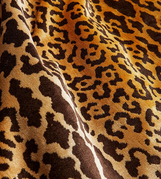 Scalamandre Leopardo Ivory, Gold & Black Fabric SC26168MM0001