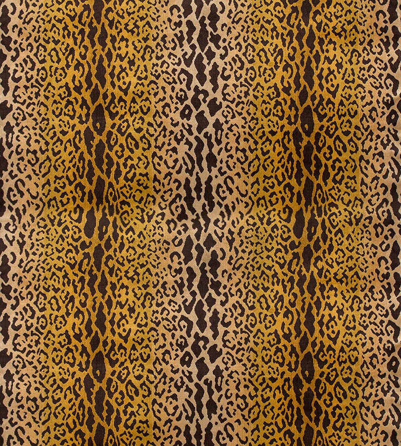 Scalamandre Leopardo Ivory, Gold & Black Fabric SC26168MM0001