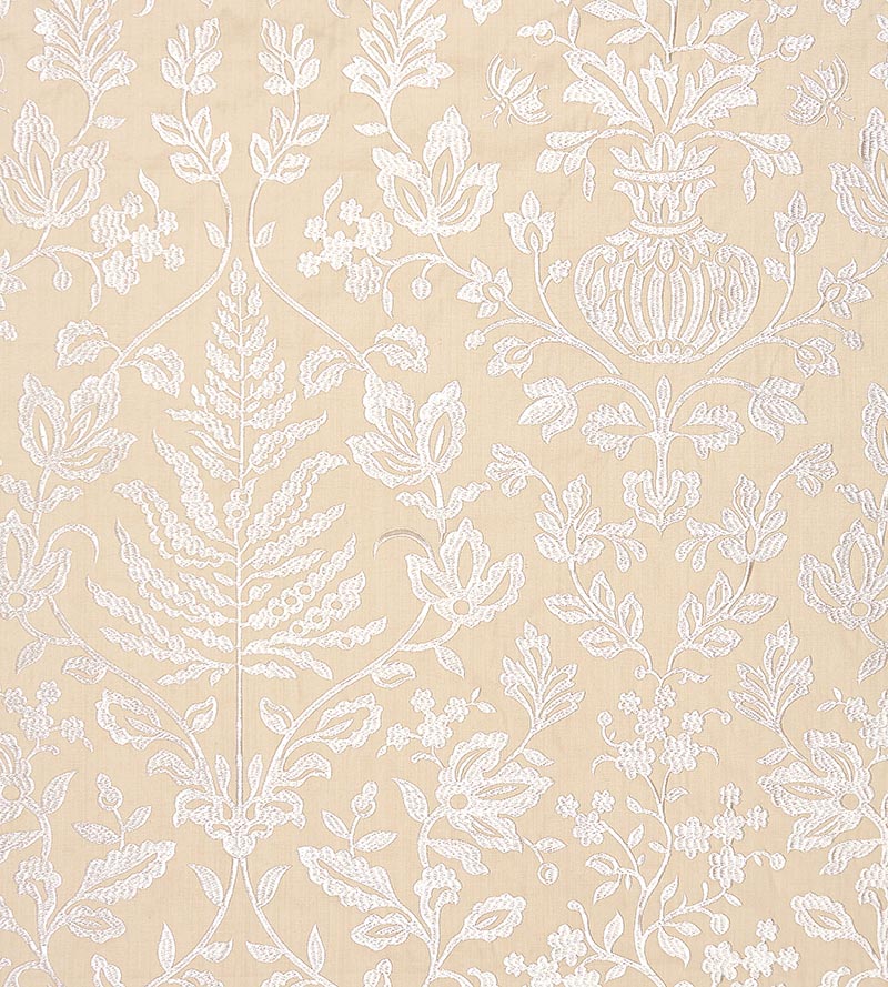 Scalamandre Shalimar Embroidery Sand Fabric Sample SC270320001