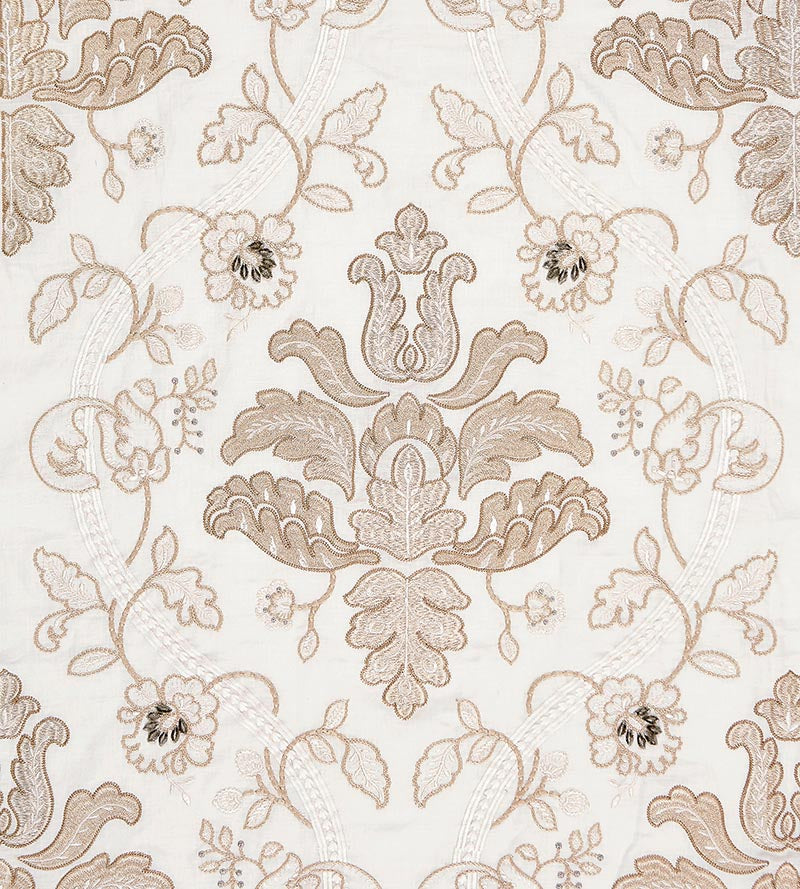 Scalamandre Isabella Embroidery Champagne Fabric SC270330001