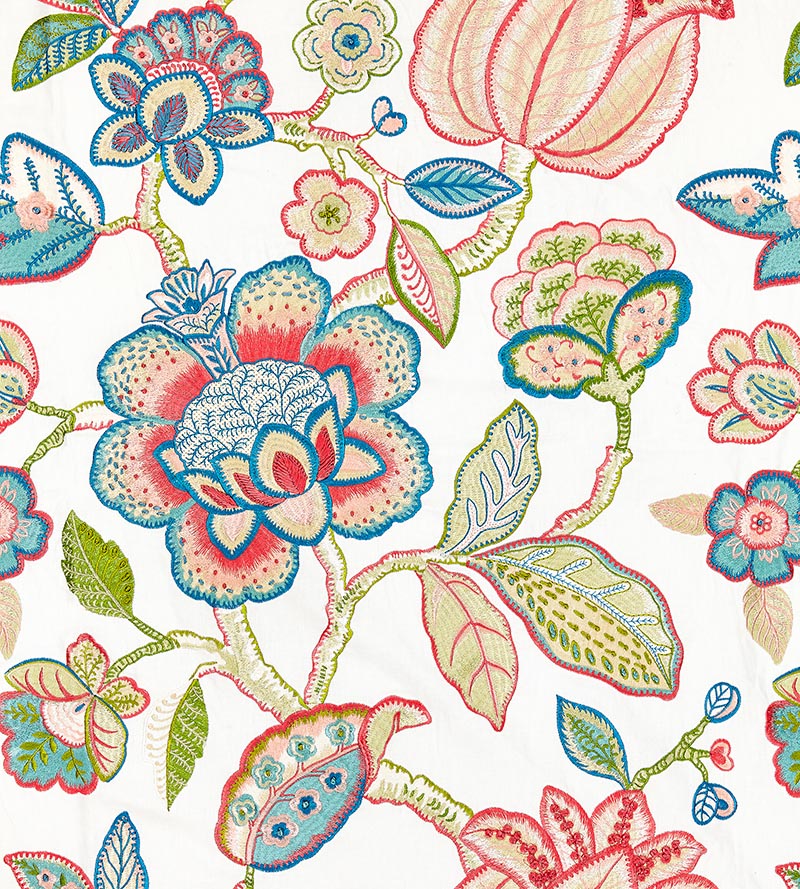 Scalamandre Coromandel Embroidery Bloom Fabric Sample SC271260001