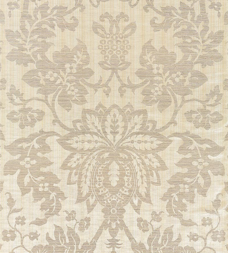 Scalamandre Metalline Damask Champagne Fabric Sample SC271360001