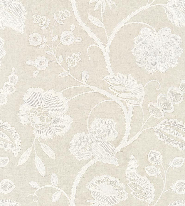 Scalamandre Kensington Embroidery Flax Fabric Sample SC271510001