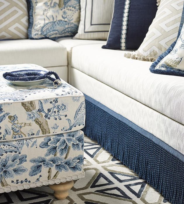 Scalamandre Canton Fret Applique Linen Fabric Sample SC272180001