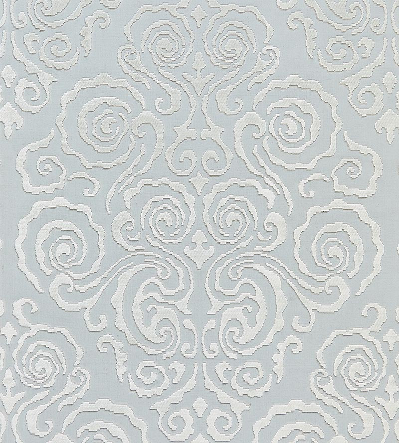 Scalamandre Cirrus Velvet Damask Mist Fabric Sample SC272190001