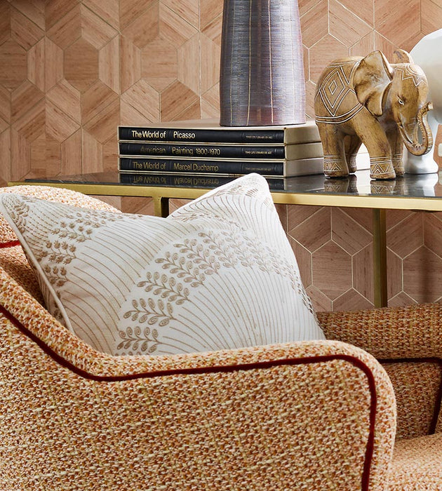 Scalamandre Lovegrass Embroidery Latte Fabric Sample SC272560001