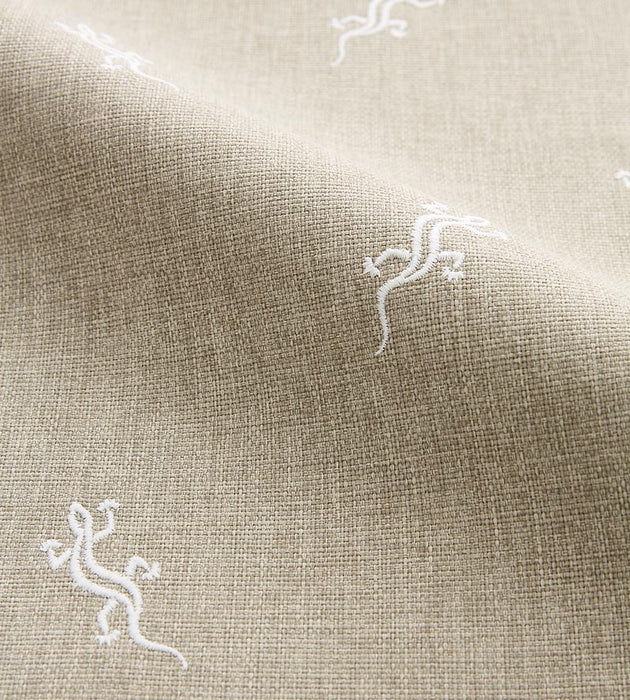 Scalamandre Gecko Embroidery - Outdoor Limestone Fabric SC273190001