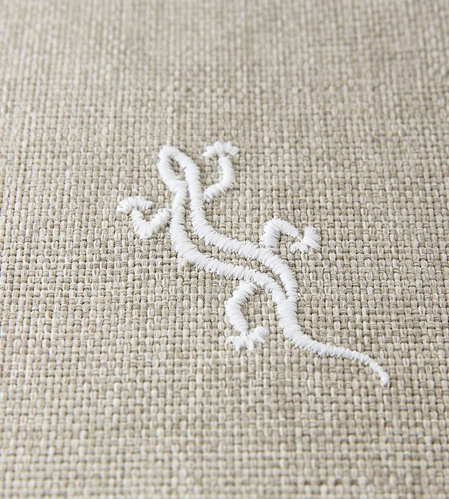 Scalamandre Gecko Embroidery - Outdoor Limestone Fabric SC273190001