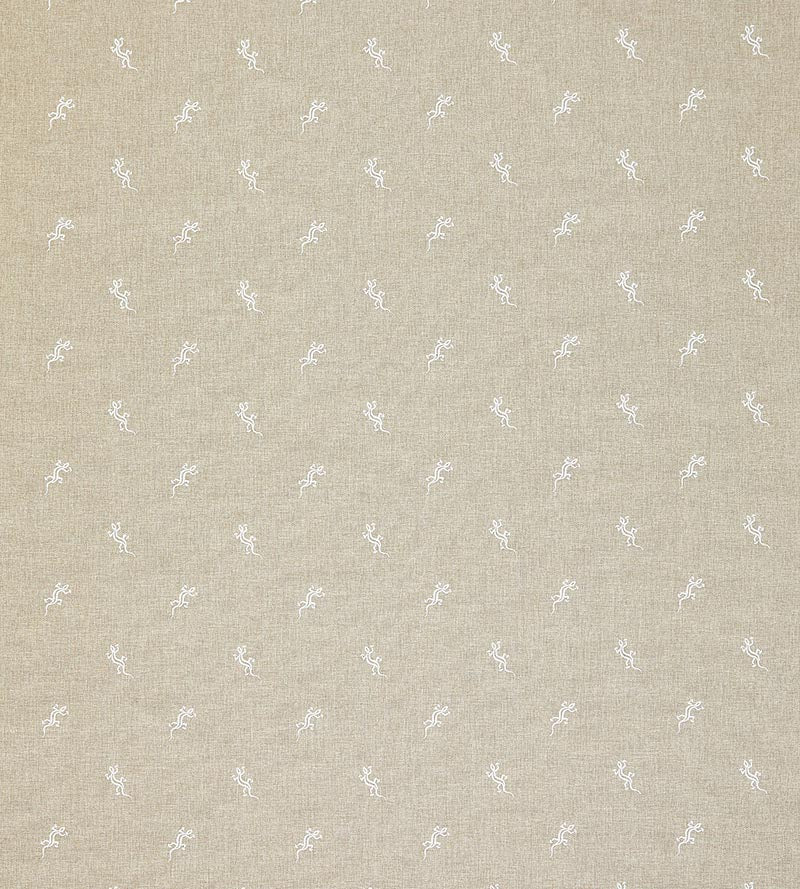Scalamandre Gecko Embroidery - Outdoor Limestone Fabric SC273190001