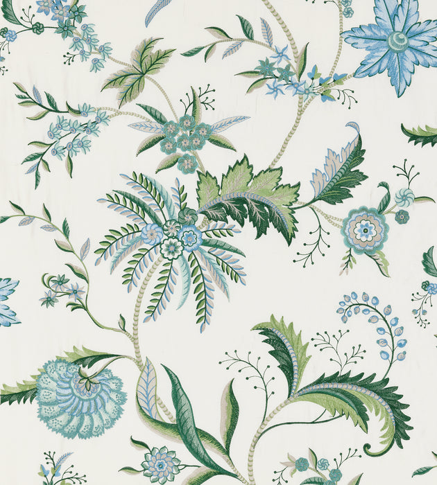 Scalamandre Seraphine Embroidered Silk Meadow Fabric Sample SC273250001