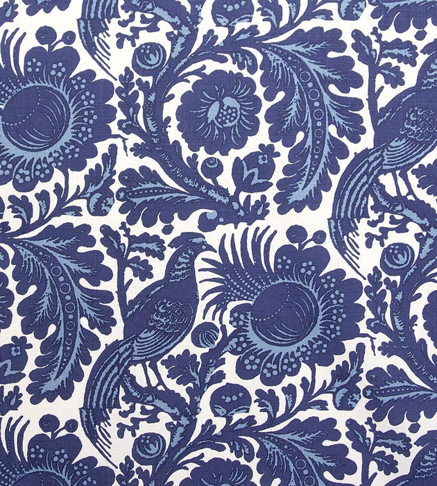 Scalamandre Resist Print Light & Dark Blue On White Fabric Sample SC6218M0001