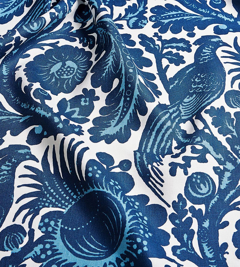 Scalamandre Resist Print Light & Dark Blue On White Fabric Sample SC6218M0001