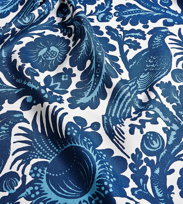 Scalamandre Resist Print Light & Dark Blue On White Fabric Sample SC6218M0001