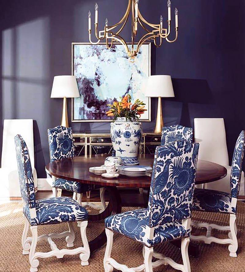 Scalamandre Resist Print Light & Dark Blue On White Fabric SC6218M0001